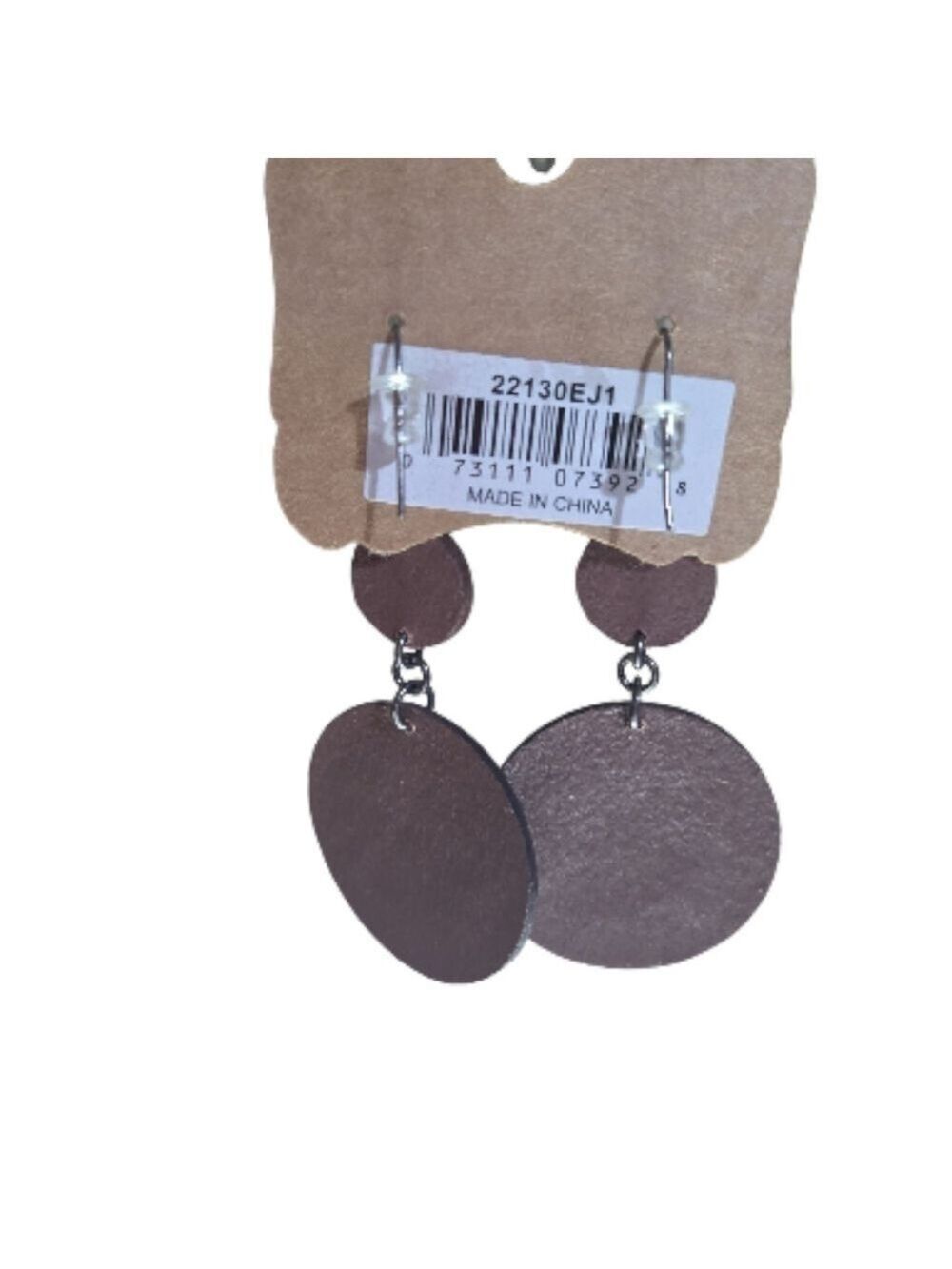 Justin Boots Brown Leather Earrings - Picture 4 of 6